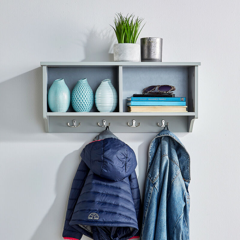 Wall Mounted Storage Coat Hook Rack by Lavishway | Hall Trees-38860