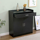 2 Door 1 Drawer Black Shoe Storage Cabinet by Lavishway | Shoe Cabinets-38946