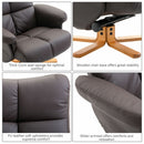 Recliner Brown Footrest Armchair by Lavishway | Recliner Armchairs-39230