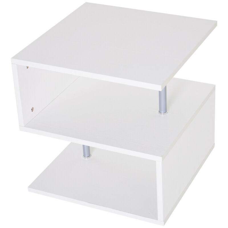 White 2-tier shelves Coffee & End Side Table by Lavishway | Side Tables-38519