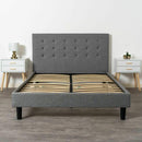 Grey Double Bed Frame With Mattress by Lavishway | Fabric Beds-39160