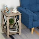 Two-Tier Elegant Side Table in Oak Brown by Lavishway | Side Tables-42582