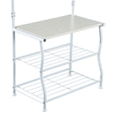 5 Hooks Coat Rack Hanging Bar in White by Lavishway | Hall Trees-43940