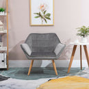 Velvet upholstery Grey Accent Chair by Lavishway | Bedroom Chairs-42847