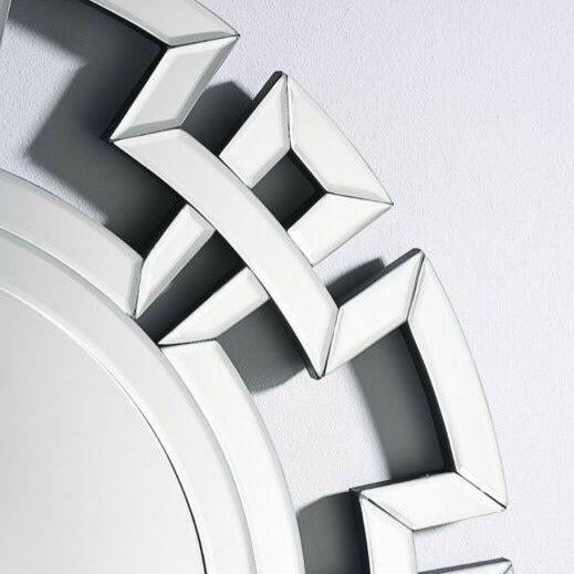 Decorative Silver Round Hallway Wall Mirror by Lavishway | Wall Mirrors-41625