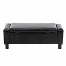 Faux Leather Ottoman & Storage Chest in Black by Lavishway | Benches & Storage Benches-42529