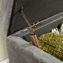 Pouffe Seat Velvet Storage Bench in Grey by Lavishway | Benches & Storage Benches-38578