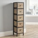 Grey Solid Wooden 5 Drawers Tall Chest by Lavishway | Chest Of Drawers-43336