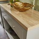 Set of Grey Oak Living Room Furniture by Lavishway | Book Shelves and Cabinets-42977