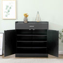 2 Door 1 Drawer Black Shoe Storage Cabinet by Lavishway | Shoe Cabinets-38944