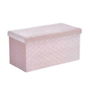 Linen Fabric Pink Foldable Storage Box by Lavishway | Benches & Storage Benches-38653