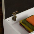 Wooden White Shoe Cabinet With Seating by Lavishway | Shoe Cabinets-38965