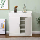 2 Door 1 Drawer White Shoe Storage Cabinet by Lavishway | Shoe Cabinets-43279