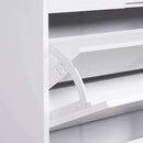 3 Tilting Doors White Shoe Storage Cupboard by Lavishway | Shoe Cabinets-38955