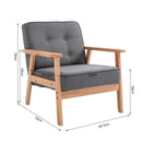 Retro Accent Single Chair in Linen Fabric by Lavishway | Bedroom Chairs-43864