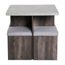 Set of 4 Ottomans Seats & Dining Table by Lavishway | Dining Table Set-44232