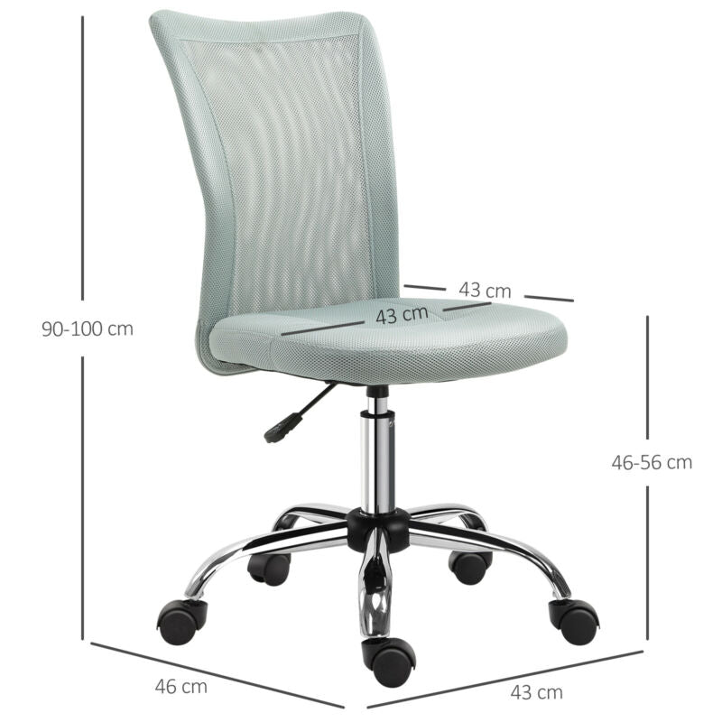 5-Wheeler Height Adjustable Chair in Grey by Lavishway | Mesh Chairs-42742