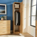 Oak Finish Single Door Narrow Wardrobe by Lavishway | Wardrobe-38723