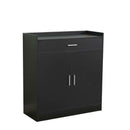 2 Door 1 Drawer Black Shoe Storage Cabinet by Lavishway | Shoe Cabinets-38950