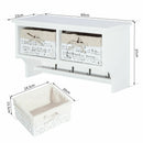 Wall Mounted 2 Hooks Coat Rack in White by Lavishway | Hall Trees-42557