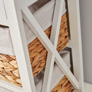 Basket Style Wooden White Chest of Drawers by Lavishway | Chest Of Drawers-43454