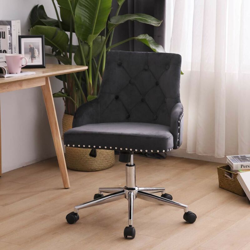 Adjustable Swivel Velvet Chair by Lavishway | Velvet Chairs-39309