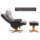 Recliner Brown Footrest Armchair by Lavishway | Recliner Armchairs-39232