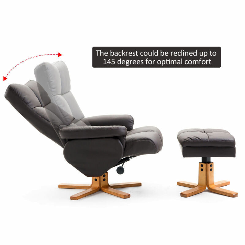 Recliner Brown Footrest Armchair by Lavishway | Recliner Armchairs-39232