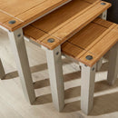 Corona Pine Wood Nest of 3 Tables in Grey by Lavishway | Nest of Tables-39236