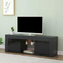 Black Gloss Front 2 Door 150cm Wide TV Unit by Lavishway | TV Units Cabinets-43074