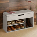 Wooden Grey Shoe Storage Cabinet With Seating by Lavishway | Shoe Cabinets-38995