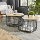 Wooden Top End Table with Metal Frame in Pair by Lavishway | Side Tables-43227