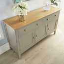 Grey Solid Wood 3 Doors Long Sideboard by Lavishway | Sideboards-43180