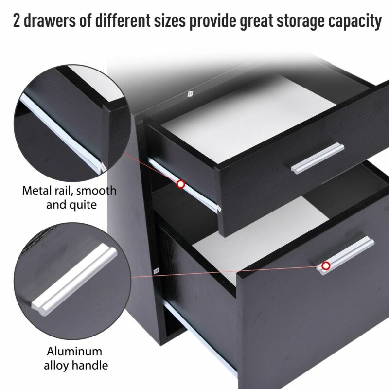 Multi Storage Black Office Desk Table by Lavishway | Desk Pedestals-44583