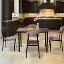 Compact Grey Dining Table Set With 4 Chairs by Lavishway | Dining Table Set-43598