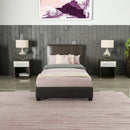Modern Padded Headboard Faux Leather Bed by Lavishway | Leather/Faux Beds-41546