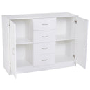4 Drawers 2 Doors Cupboard in White by Lavishway | Bedroom-39099
