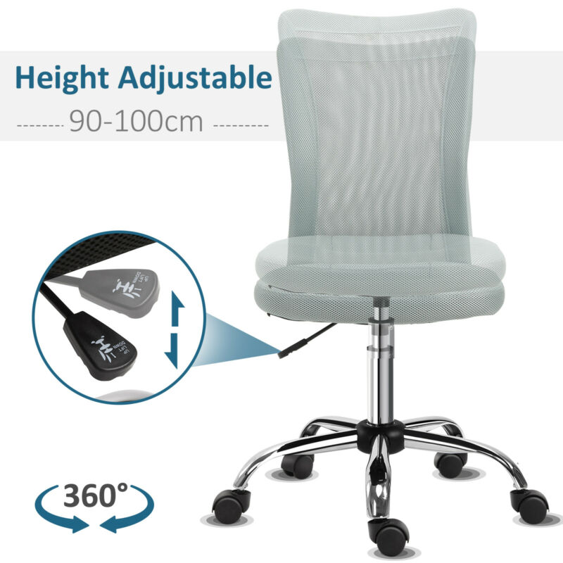 5-Wheeler Height Adjustable Chair in Grey by Lavishway | Mesh Chairs-42741
