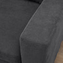 3-Seater L-shaped Linen-Look Sofa by Lavishway | Fabric Sofas-42638