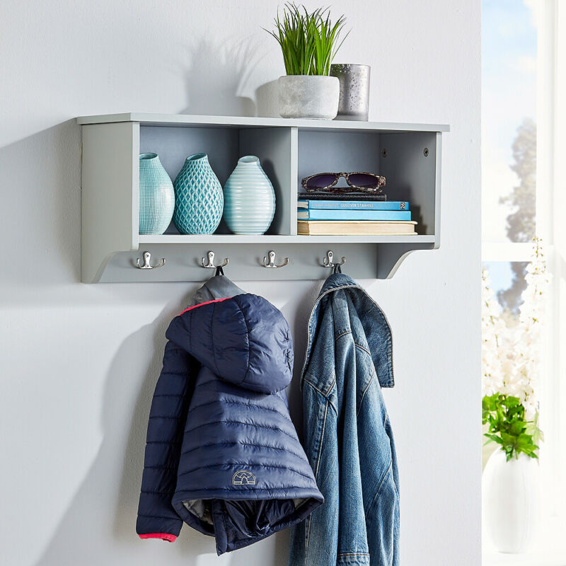 Wall Mounted Storage Coat Hook Rack by Lavishway | Hall Trees-38862