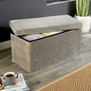Velvet Fabric Storage Box in Grey by Lavishway | Benches & Storage Benches-38663