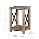 Two-Tier Elegant Side Table in Oak Brown by Lavishway | Side Tables-42589