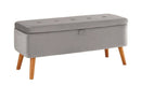 Velvet Storage Bench in Light Grey by Lavishway | Benches & Storage Benches-39404