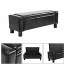Faux Leather Ottoman & Storage Chest in Black by Lavishway | Benches & Storage Benches-42538