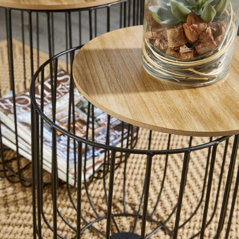 Pair of Wooden Top Side & End Table by Lavishway | Side Tables-43151