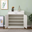 2 Door 1 Drawer White Shoe Storage Cabinet by Lavishway | Shoe Cabinets-43274