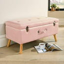 Velvet Pink Pouffe Seat Storage Bench by Lavishway | Benches & Storage Benches-38630