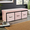 3 Drawer Pink Velvet Storage Bench by Lavishway | Benches & Storage Benches-38624
