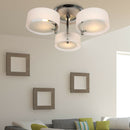 Acrylic 3 Lights Chrome Finish Ceiling Lamp by Lavishway | Pendant Lighting-42390