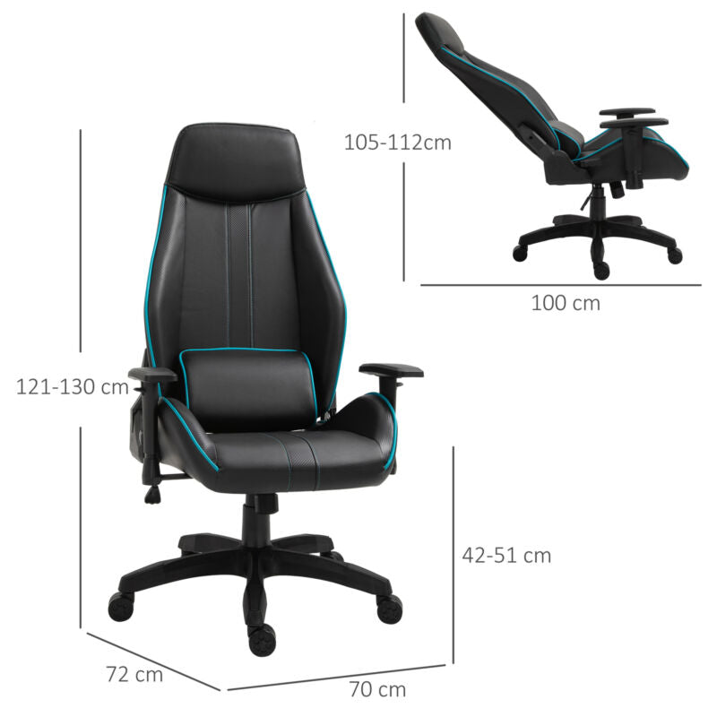 Black Office Recliner With Pillow Chair by Lavishway | Gaming Chairs-43669